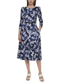 Calvin Klein Womens Knit Floral Midi Dress Shop Premium Outlets at Shop Simon